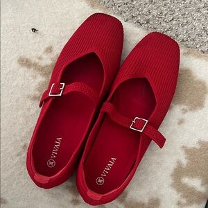 VIVAIA Women's Red Mary Jane Flats